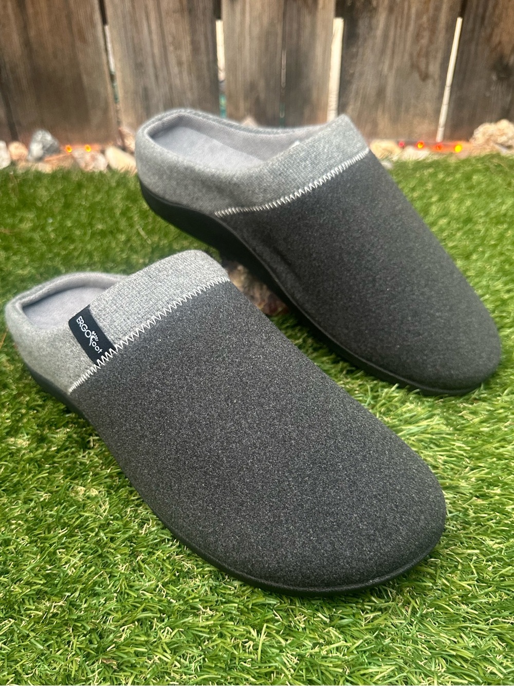 Ergo Foot Orthopedic Slippers Men’s Dark Gray and Light Gray Slip-On Mules